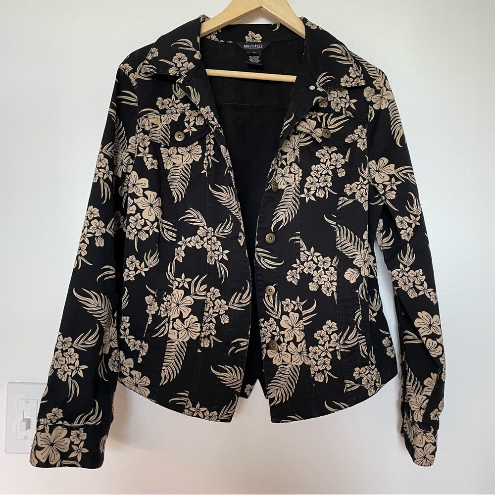 Floral Denim Jacket Size M